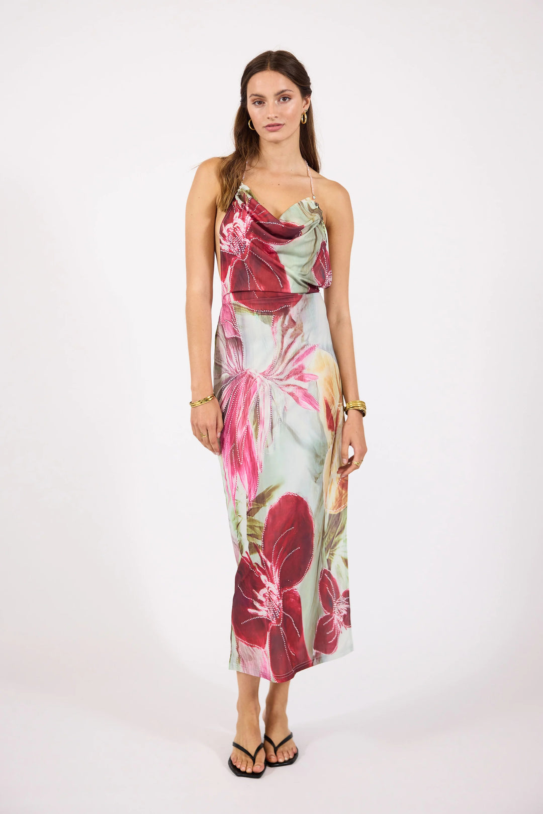 Women's Backless Midi Dress With Slit