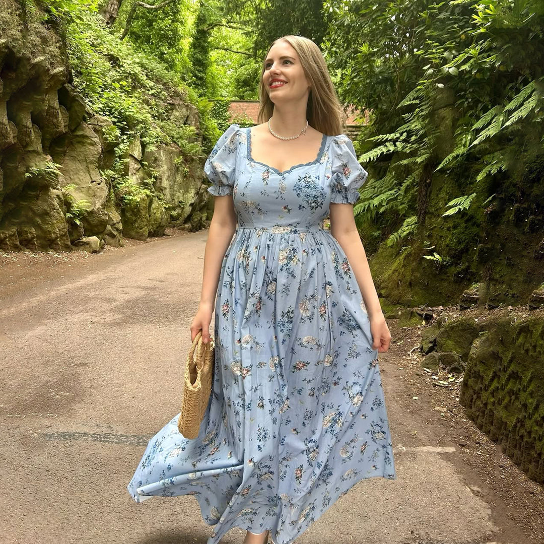 Women's Light-Blue Floral Dress