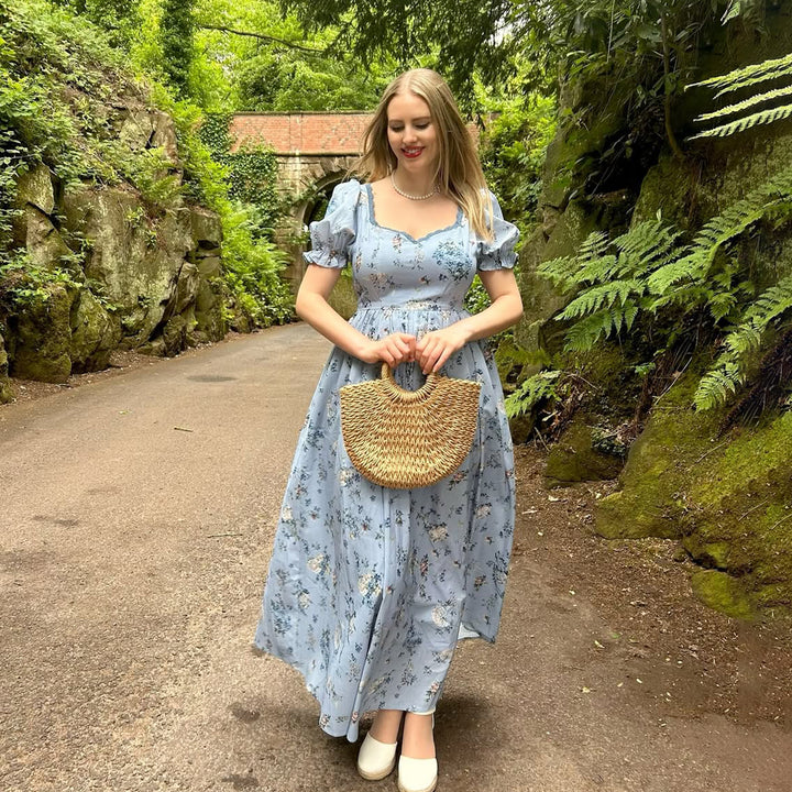 Women's Light-Blue Floral Dress