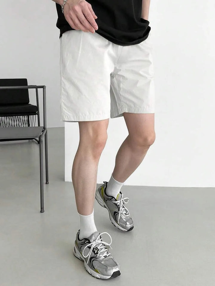 Men's Cream Shorts With Elastic Waistband