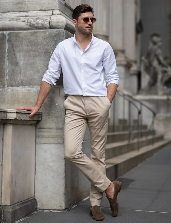 Men's Pants with Drawstring Waist and Zip Closure