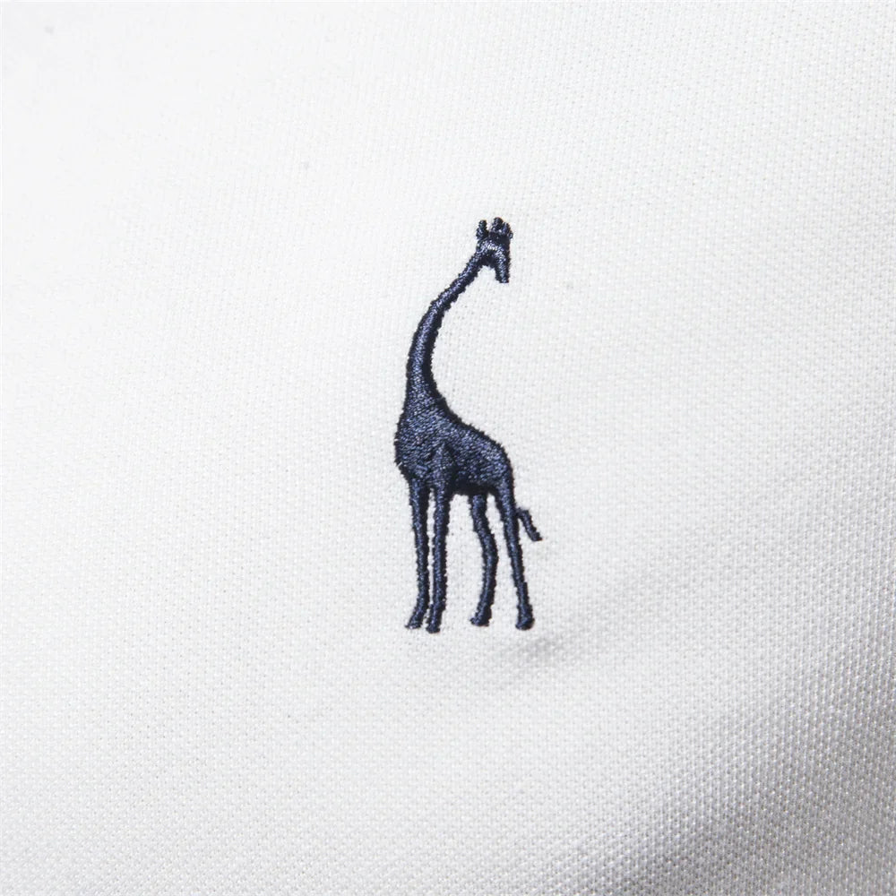 Men's Polo Shirt with Button Placket and Ribbed Cuffs