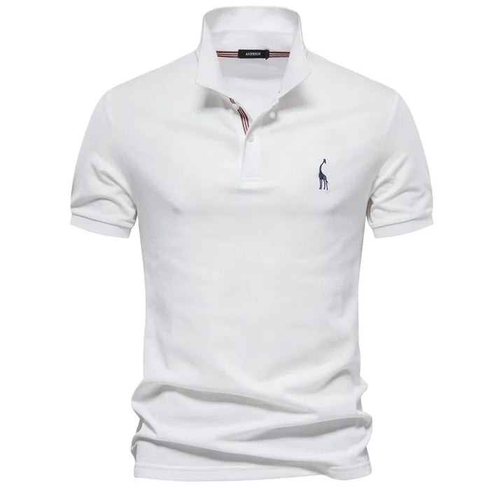 Men's Polo Shirt with Button Placket and Ribbed Cuffs