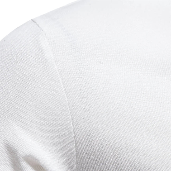 Men's Polo Shirt with Button Placket and Ribbed Cuffs