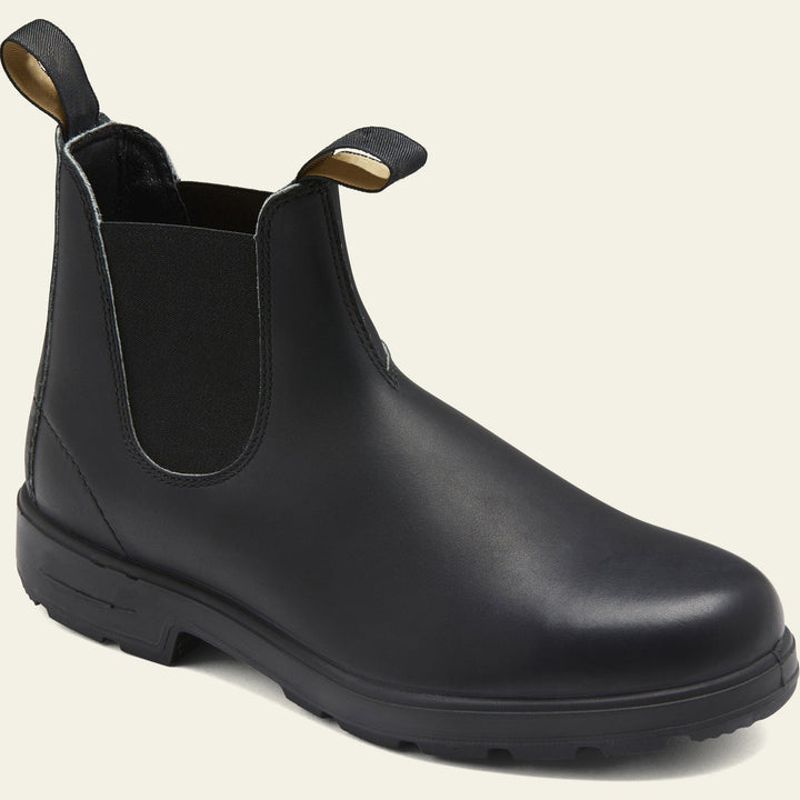 Men's Ankle Chelsea Boots with Double Pull Tabs and Rounded Toe