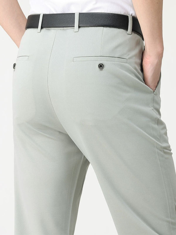 Men's Casual Pants with Straight Leg and Belt Loops