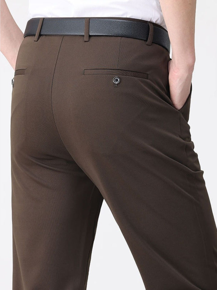 Men's Casual Pants with Straight Leg and Belt Loops