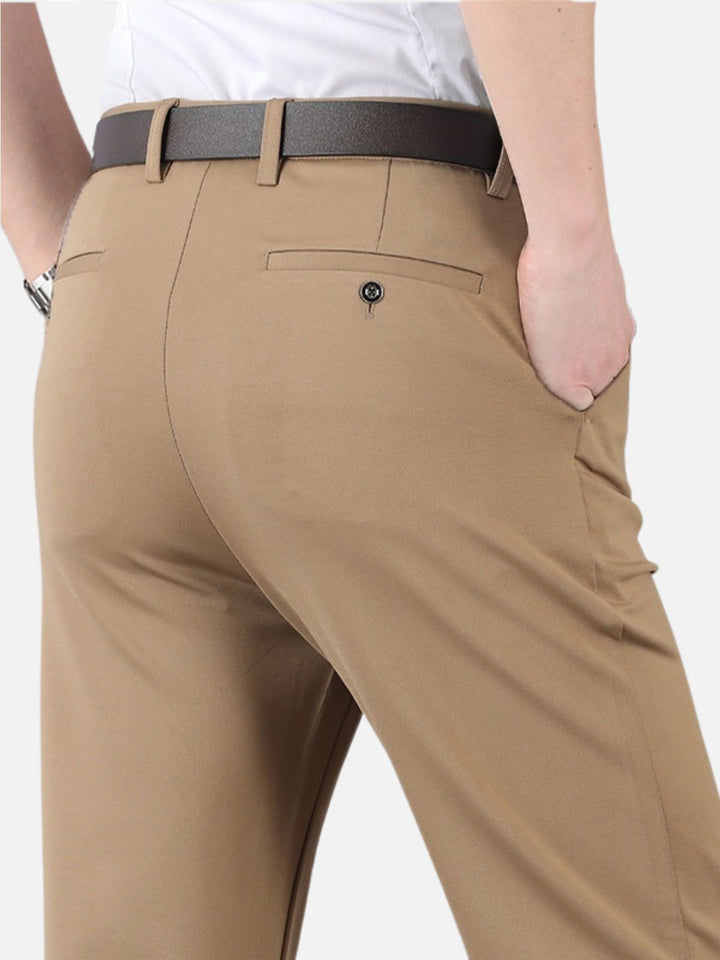 Men's Casual Pants with Straight Leg and Belt Loops
