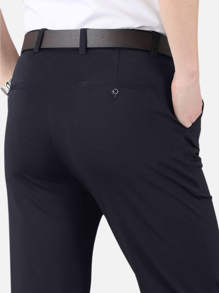 Men's Casual Pants with Straight Leg and Belt Loops