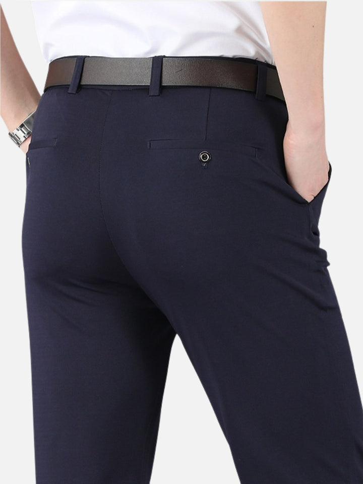Men's Casual Pants with Straight Leg and Belt Loops