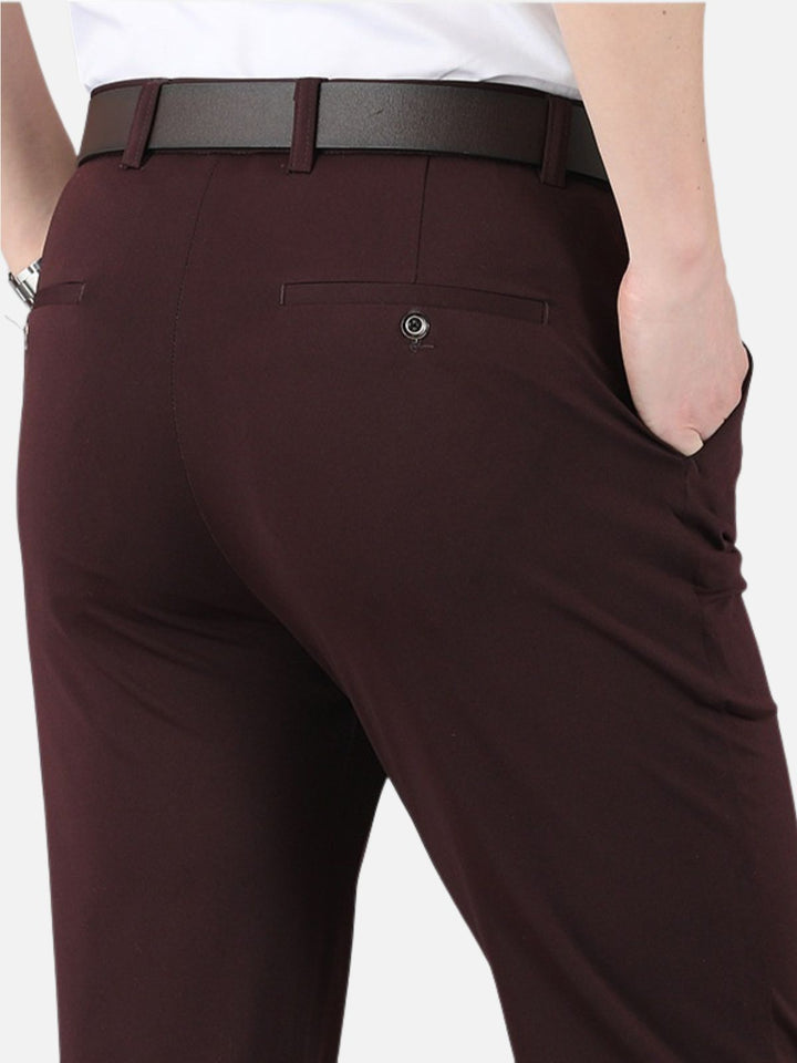 Men's Casual Pants with Straight Leg and Belt Loops