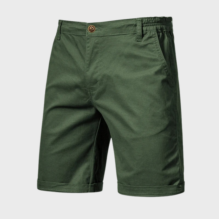 Men’s Chino Shorts with Button Closure and Side Pockets