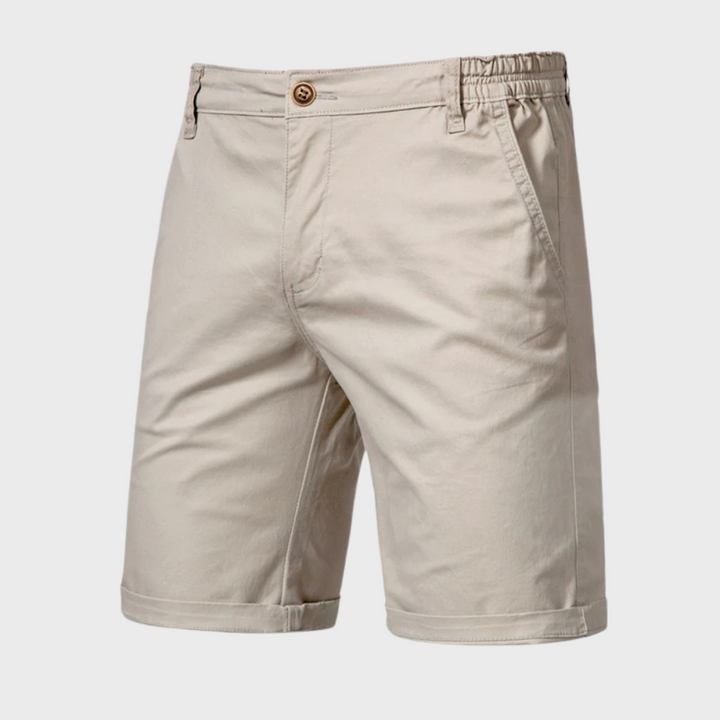 Men’s Chino Shorts with Button Closure and Side Pockets