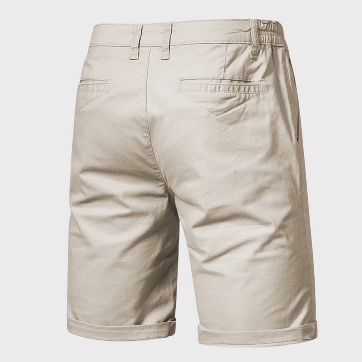 Men’s Chino Shorts with Button Closure and Side Pockets