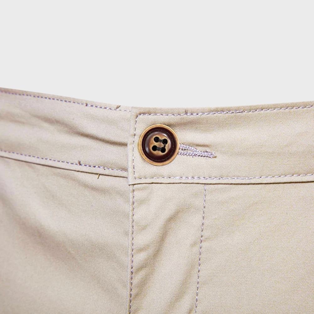 Men’s Chino Shorts with Button Closure and Side Pockets