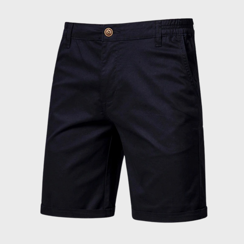 Men’s Chino Shorts with Button Closure and Side Pockets