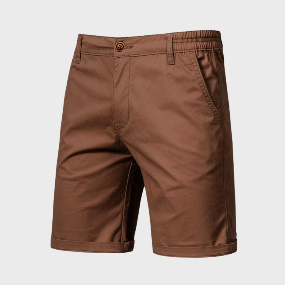 Men’s Chino Shorts with Button Closure and Side Pockets