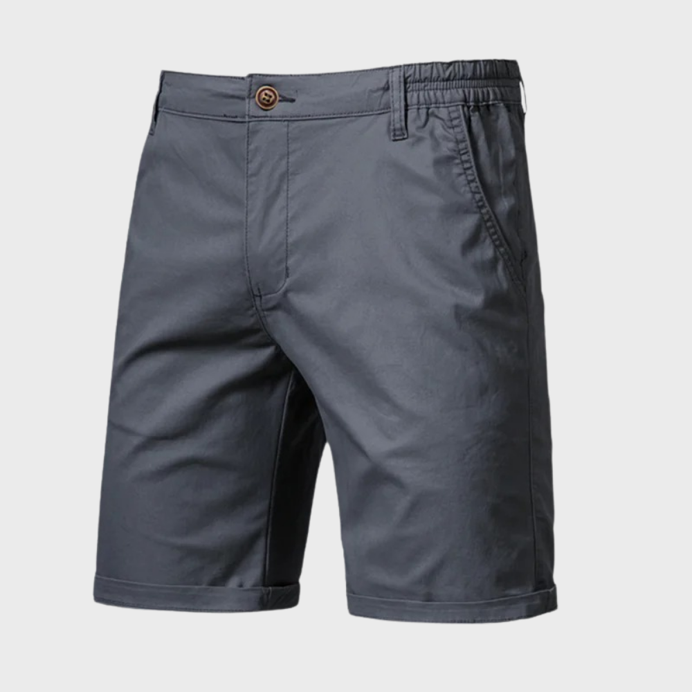 Men’s Chino Shorts with Button Closure and Side Pockets