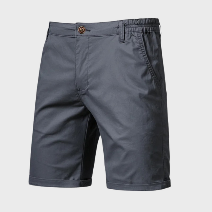 Men’s Chino Shorts with Button Closure and Side Pockets