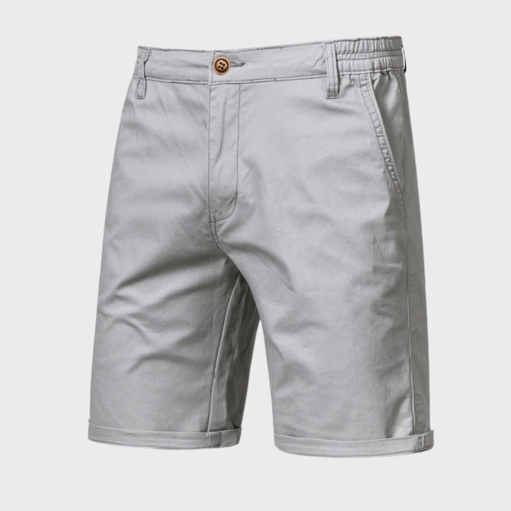 Men’s Chino Shorts with Button Closure and Side Pockets