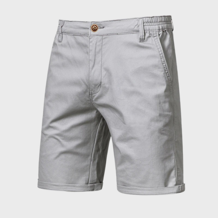 Men’s Chino Shorts with Button Closure and Side Pockets