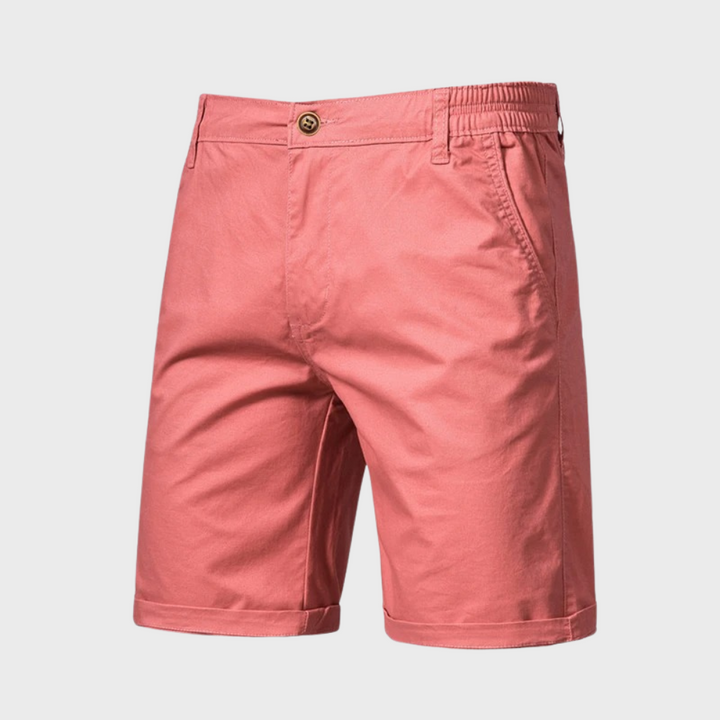 Men’s Chino Shorts with Button Closure and Side Pockets