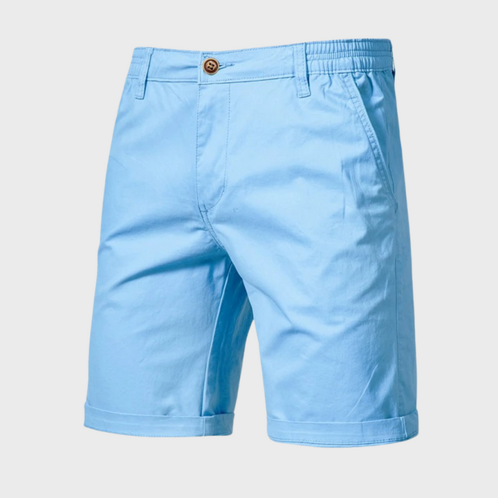Men’s Chino Shorts with Button Closure and Side Pockets