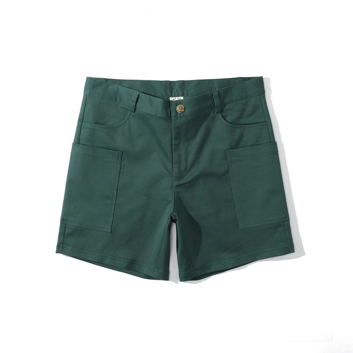 Men’s Chino Shorts with Patch Pockets and Button Waist