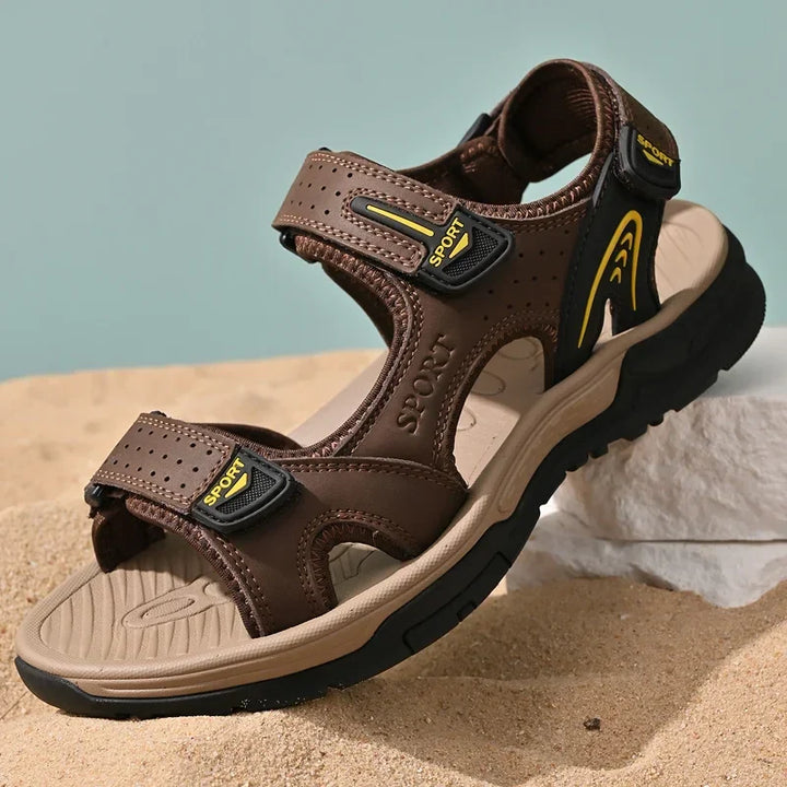 Men’s Flat Sandals with Open Toe and Adjustable Straps