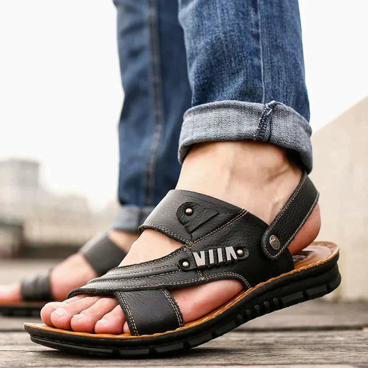 Men’s Flat Sandals with Open Toe and Backstrap