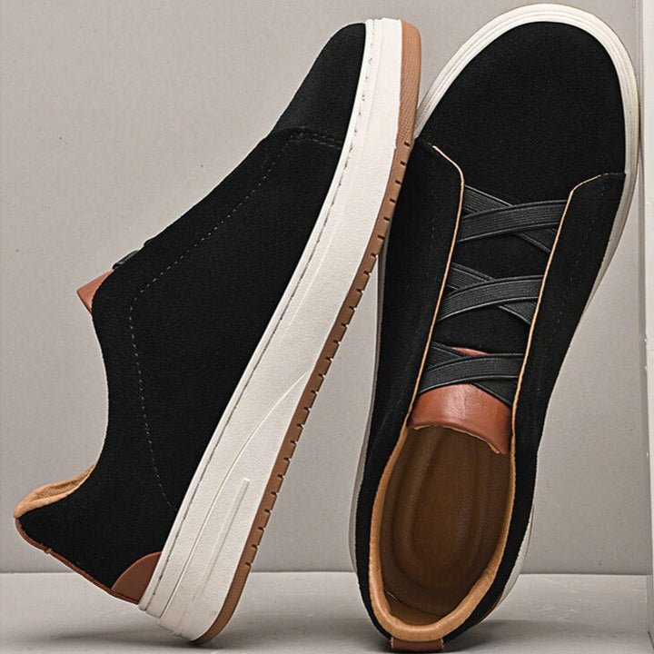 Men's Low Top Sneakers with Platform Sole and Crisscross Lacing