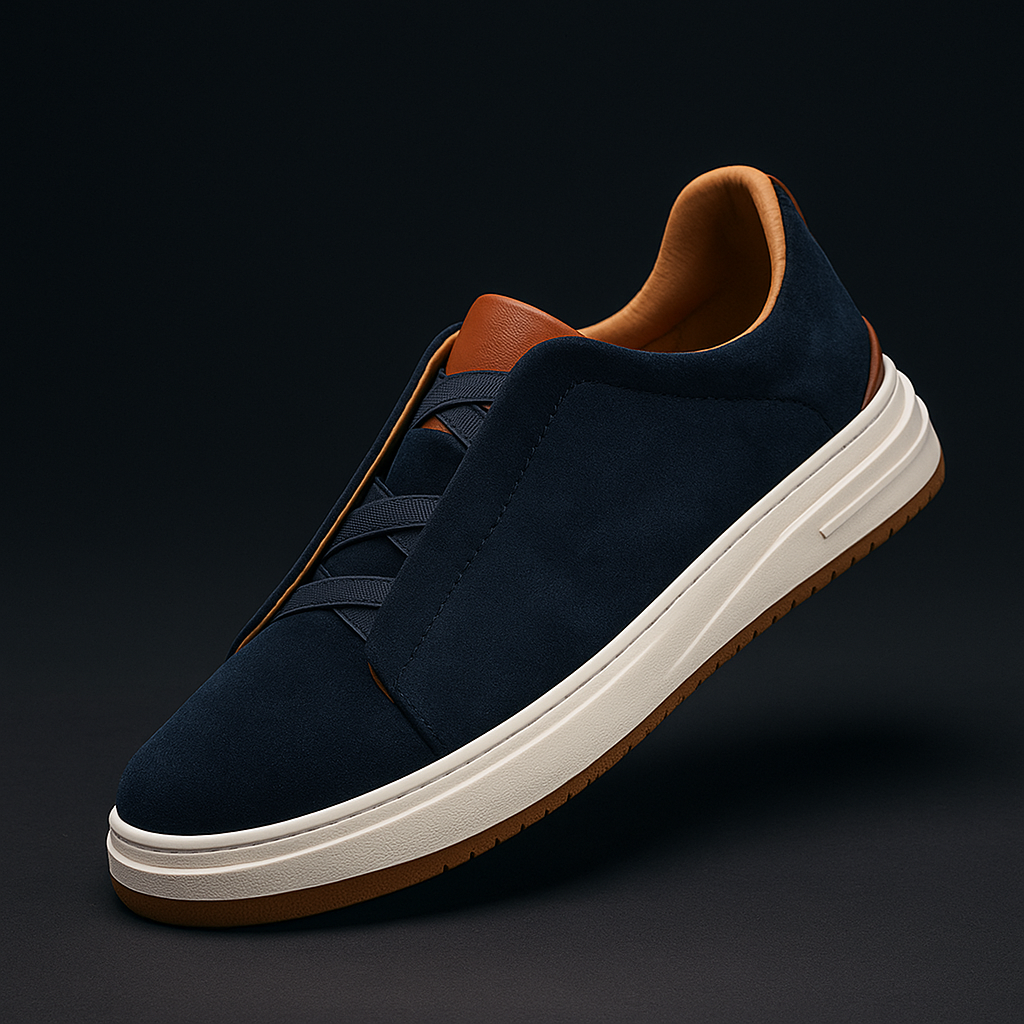 Men's Low Top Sneakers with Platform Sole and Crisscross Lacing