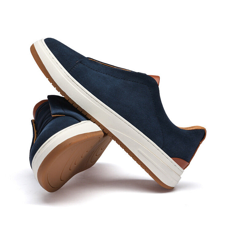 Men's Low Top Sneakers with Platform Sole and Crisscross Lacing