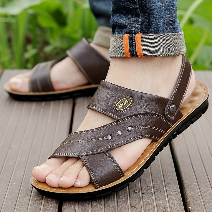 Men’s Open-Toe Sandals With Adjustable Strap and Side Details
