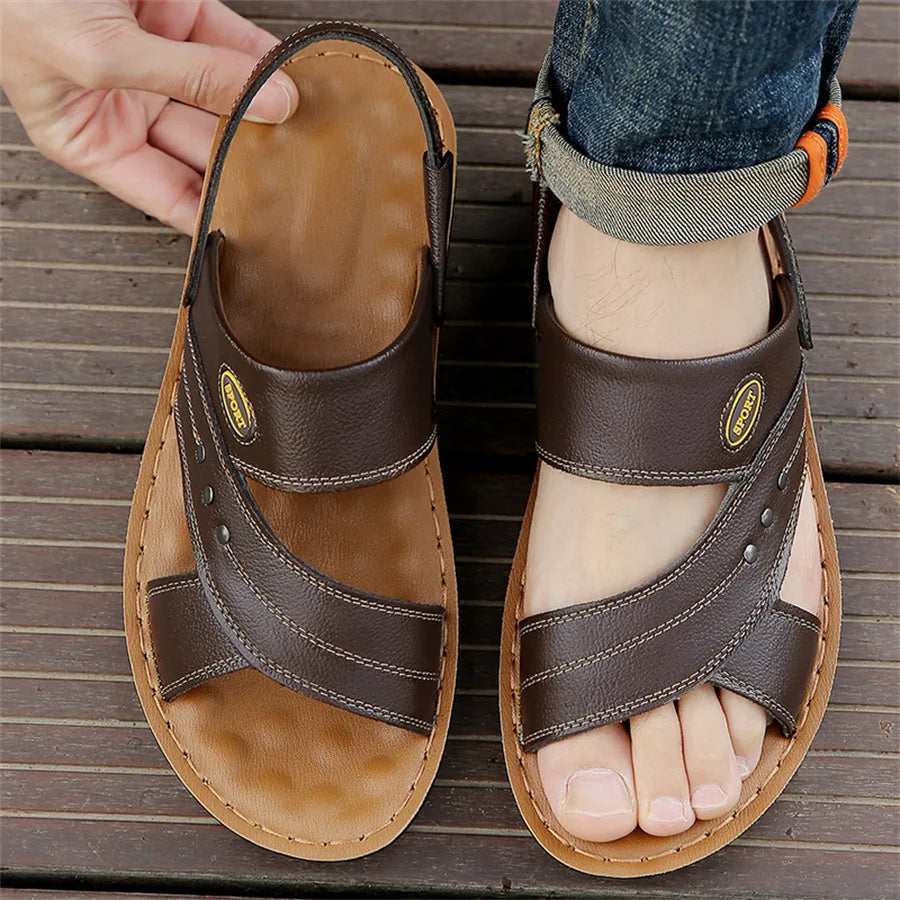 Men’s Open-Toe Sandals With Adjustable Strap and Side Details