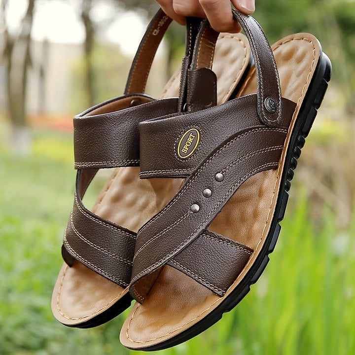 Men’s Open-Toe Sandals With Adjustable Strap and Side Details