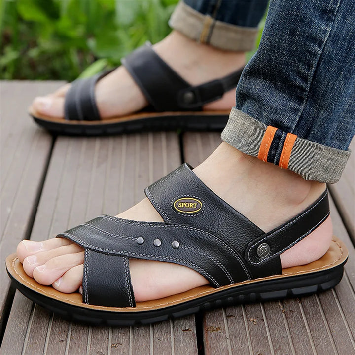 Men’s Open-Toe Sandals With Adjustable Strap and Side Details