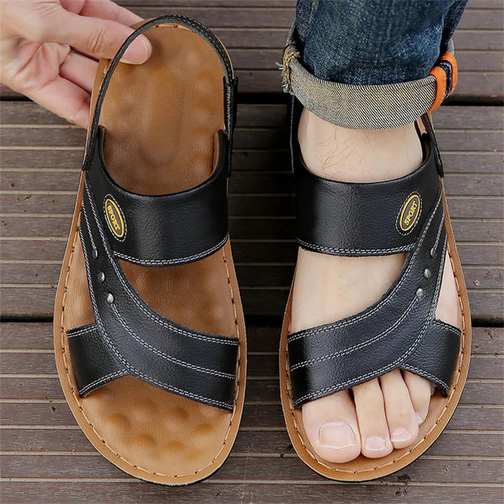 Men’s Open-Toe Sandals With Adjustable Strap and Side Details