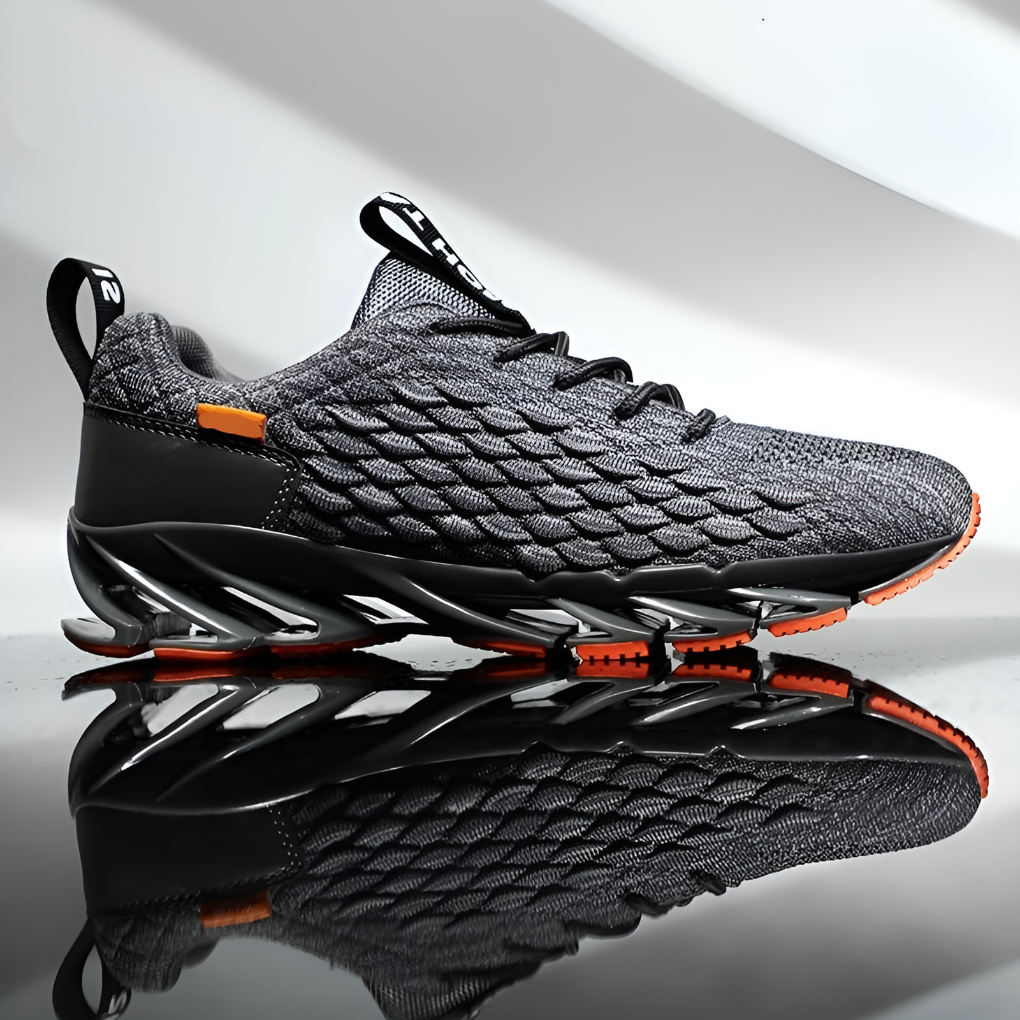 Men’s Pattern Shoes with Hollow Arch Midsole and Heel Loops