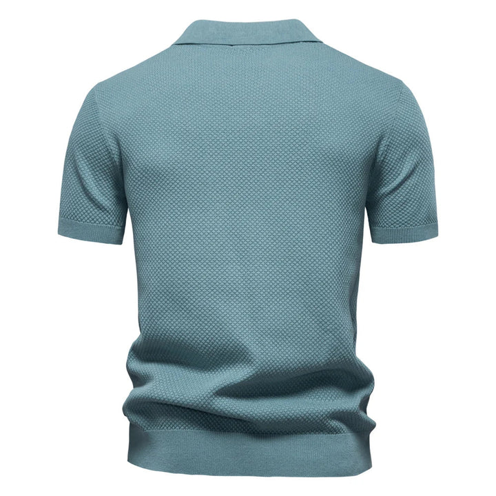Men’s Polo Shirt with Short Sleeves and V-Notch Collar
