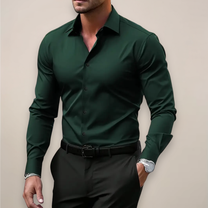 Men's Shirt with Long Sleeve and Buttoned Front