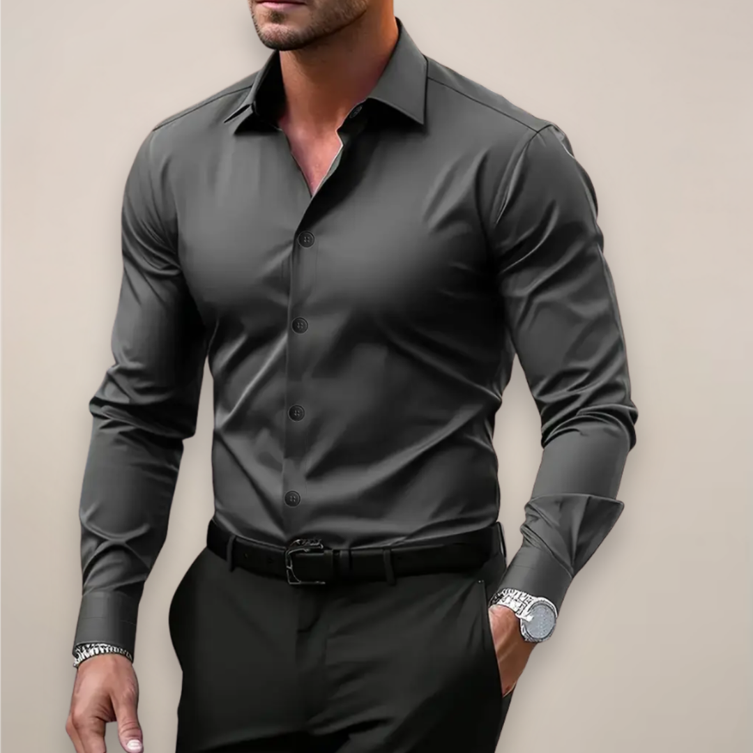 Men's Shirt with Long Sleeve and Buttoned Front