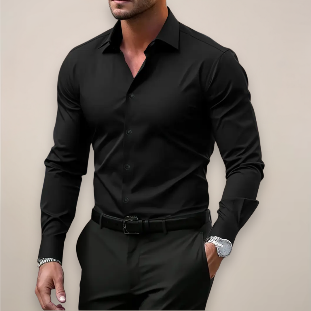 Men's Shirt with Long Sleeve and Buttoned Front
