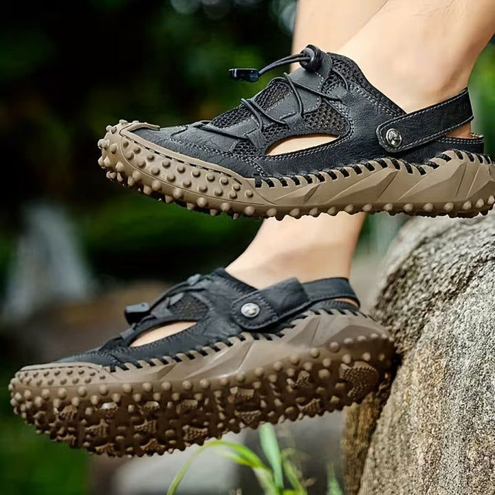 Men’s Slingback Sandals with Closed-Toe and Adjustable Cord Lacing