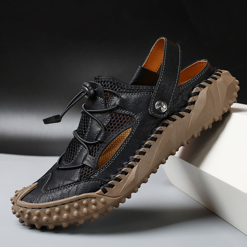Men’s Slingback Sandals with Closed-Toe and Adjustable Cord Lacing