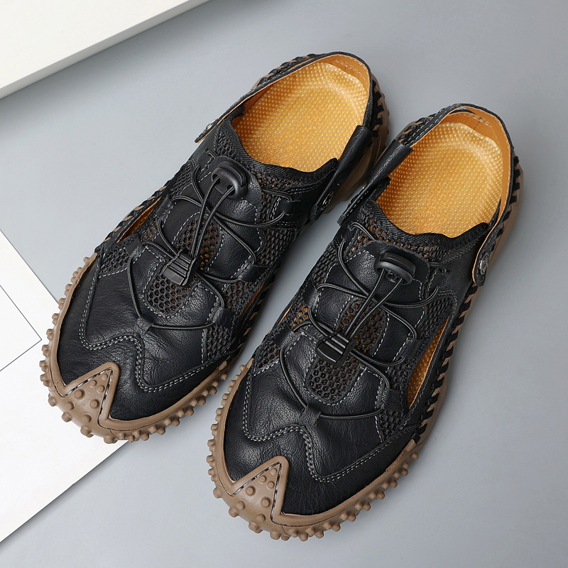 Men’s Slingback Sandals with Closed-Toe and Adjustable Cord Lacing