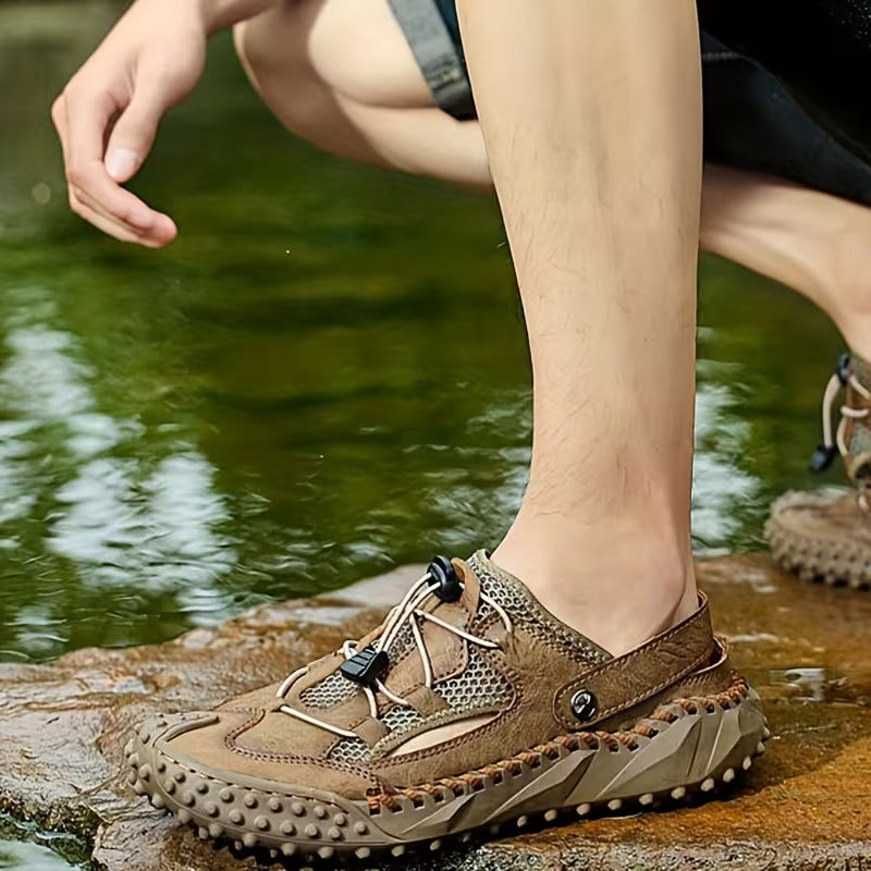 Men’s Slingback Sandals with Closed-Toe and Adjustable Cord Lacing