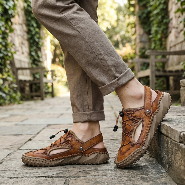 Men’s Slingback Sandals with Closed-Toe and Adjustable Cord Lacing
