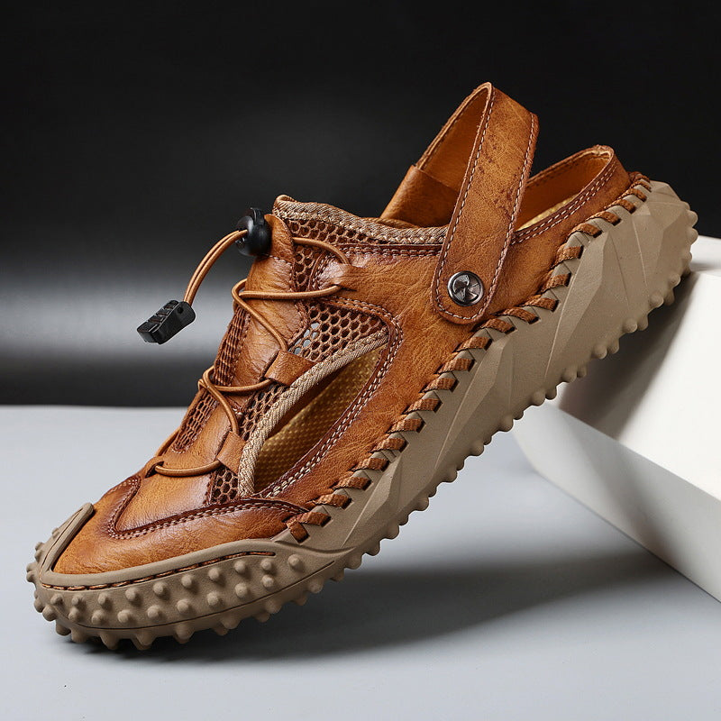 Men’s Slingback Sandals with Closed-Toe and Adjustable Cord Lacing