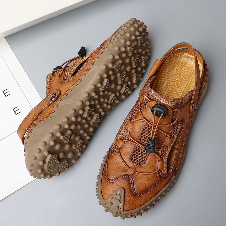 Men’s Slingback Sandals with Closed-Toe and Adjustable Cord Lacing